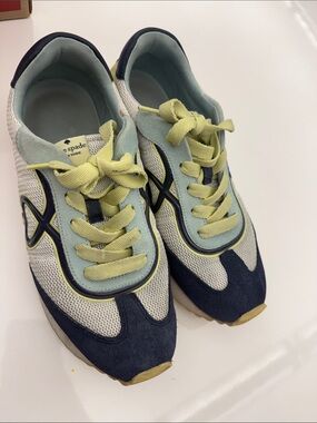 kate spade Navy, Light Blue & Pale Yellow Lace-Up Sneakers